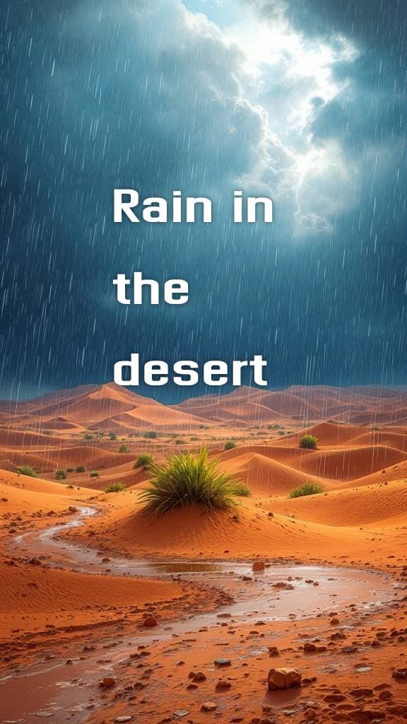 Rain in the desert - representing mind amplification and transformation